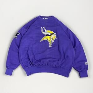 VTG 90s Minnesota Viking Lee Sport Sweatshirt XL NFL Retro Big Logo NWT Purple